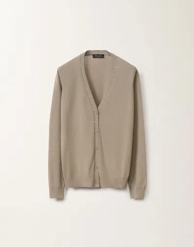 Fabiana Filippi Organic Cotton Cardigan In Clay