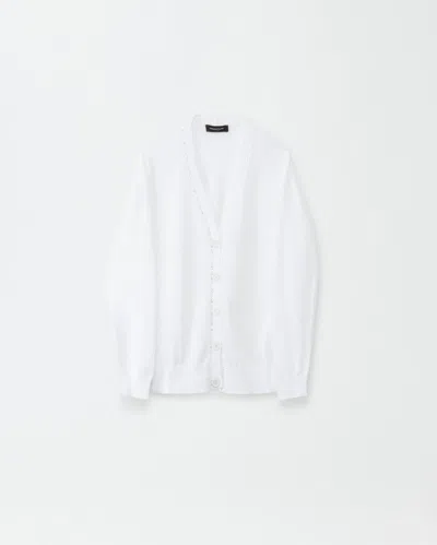 Fabiana Filippi Organic Cotton Cardigan In Optical White