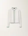 Fabiana Filippi Sequin-embellishment Jacket In White/aquagreen