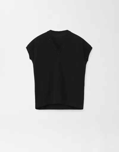 Fabiana Filippi Organic Cotton Sweater In Black