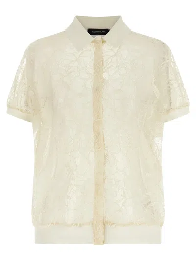 Fabiana Filippi Organza Lace Cardigan Sweaters And Cardigans Beige In White