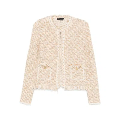 Fabiana Filippi Bicolor Tweed Boucle Jacket In Neutral