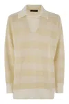 Fabiana Filippi Over Shirt In Wool And Cotton In Beige