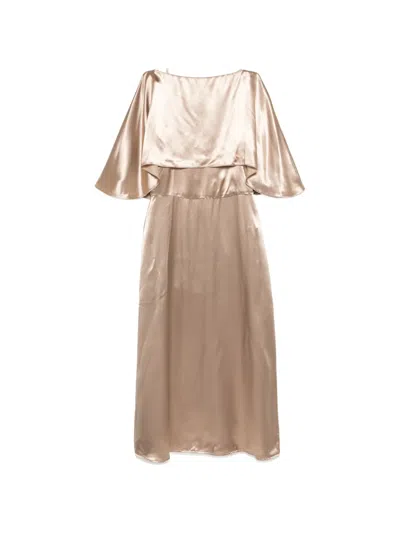 Fabiana Filippi Overlay Midi Dress In Neutral