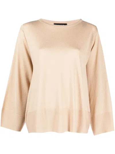Fabiana Filippi Oversized Boat-neck Jumper In Brown