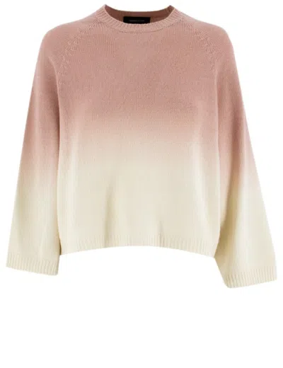 Fabiana Filippi Oversized Crew-neck Sweater With Dip-dye Effect In Fard