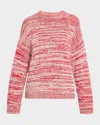 Fabiana Filippi Oversized Crewneck Wool-bend Sweater In Pink