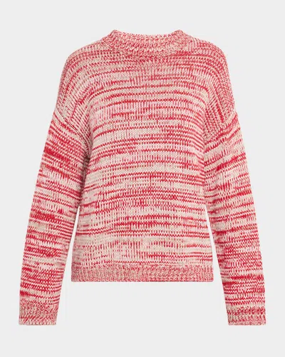 Fabiana Filippi Oversized Crewneck Wool-bend Sweater In Pink