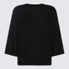 Fabiana Filippi Black Fleece Wool Sweatshirt In Nero
