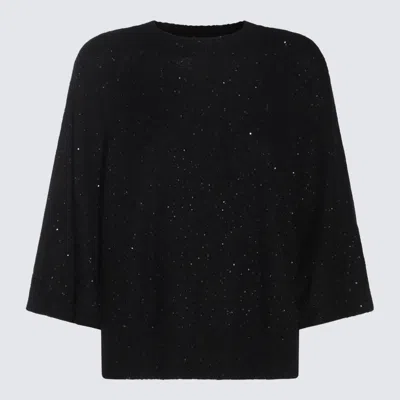 Fabiana Filippi Oversized Glittery Sweater In Black