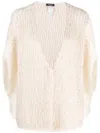 Fabiana Filippi Oversized Sequin-embellished Knitted Cardigan In White