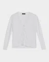 Fabiana Filippi Oversized Sequin-trim Cotton Cardigan In Bianco Ottico