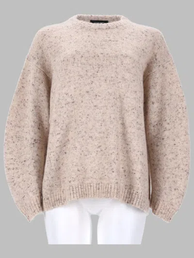 Fabiana Filippi Oversized Speckled Wool-blend Crewneck Sweater In Neutral