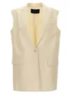 Fabiana Filippi Single-button Straight Wool-silk Vest In White