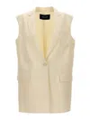 Fabiana Filippi Single-button Straight Wool-silk Vest In White
