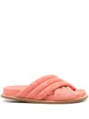 Fabiana Filippi Padded Quilted Suede Slides In Pink