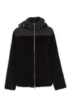 Fabiana Filippi Padded Velvet Jacket With Hood In Black