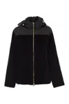 Fabiana Filippi Padded Velvet Jacket With Hood In Black