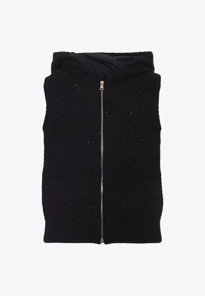 Fabiana Filippi Padded Vest In Wool Blend In Black