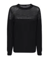 Fabiana Filippi Panelled Crewneck Jumper In Black