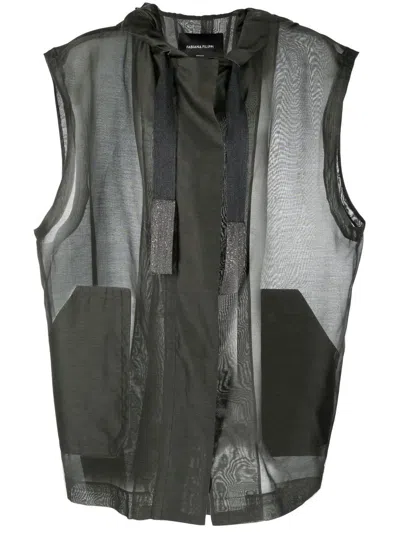 Fabiana Filippi Panelled Hooded Vest In Green