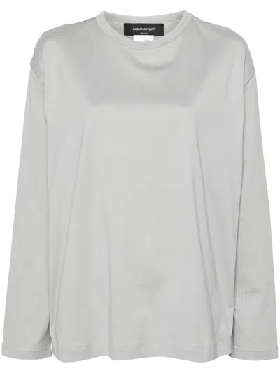 Fabiana Filippi Panelled Long-sleeve T-shirt In Grey