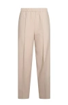 Fabiana Filippi Elastic Waistband Straight Leg Trousers With Pleated Front In White