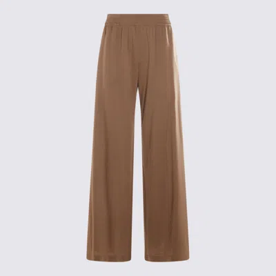 Fabiana Filippi Relaxed Wide Leg Trousers With Belt Loops In Brown