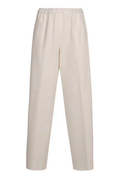 Fabiana Filippi Fabulous Women's T-shirt Trousers With Elastic Waistband In White