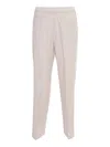 Fabiana Filippi Flannel Jogging Trousers With Front Creasand Filo Diam In Beige