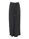 Fabiana Filippi Viscose Satin Wide Leg Trousers With Elastic Waistband In Black
