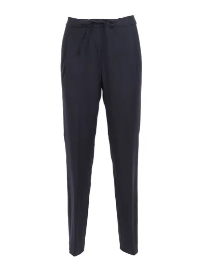 Fabiana Filippi Bistretch Wool Pleated Jogging Trousers With Filo Diamante In Black