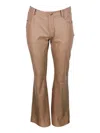 Fabiana Filippi Soft Lambskin Bootcut Trousers In Brown