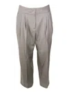 Fabiana Filippi Wide Trousers With Pences And Welt Pockets In Soft Stretch Wool In Brown