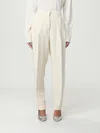 Fabiana Filippi Casual Pants With Waist And Loop Straps In White