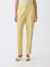 Fabiana Filippi Straight Wool Trousers Belt Loops In Yellow