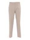 Fabiana Filippi Cotton Gabardine Regular Fit Trousers With Filo Diamante In Gray