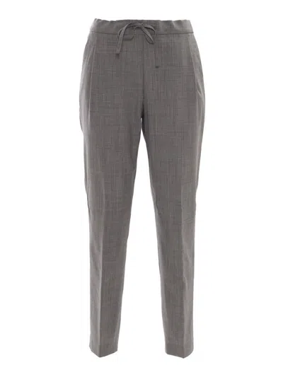 Fabiana Filippi Bistretch Wool Pleated Jogging Trousers With Filo Diamante In Grey