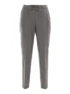 Fabiana Filippi Bistretch Wool Pleated Jogging Trousers With Filo Diamante In Gray