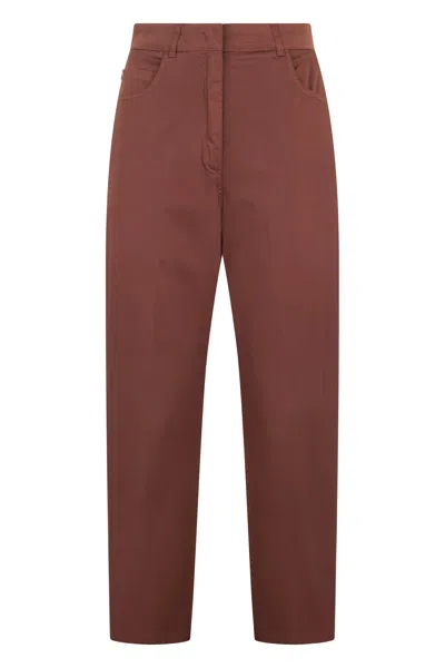 Fabiana Filippi Pants In A Warm Shade Of Brown, Minimal And Versatile.
