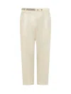 Fabiana Filippi Straight-leg Belt Embellished Pants In Neutral