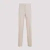 Fabiana Filippi Straight Leg Wool Blend Pants With Pockets In Sabbia