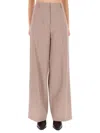 Fabiana Filippi High-waisted Wide-leg Trousers With Tailored Fit In Brown