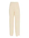 Fabiana Filippi Enver Satin Trousers With Elastic Waistband,filo Diamante In White