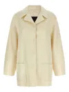 Fabiana Filippi Luxurious Cashmere Outerwear Featuring Collar In Neutral