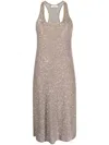 Fabiana Filippi Shimmer-finish Sleeveless Dress In Peach