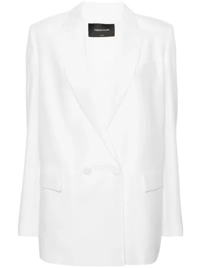 Fabiana Filippi Peak-lapels Double-breasted Blazer In White
