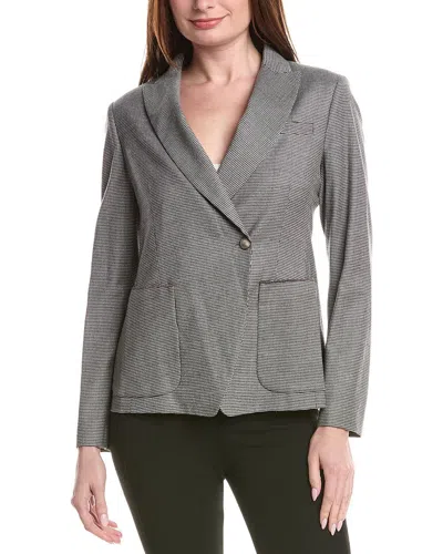 Fabiana Filippi Pear-neck Wool-blend Blazer In Gray