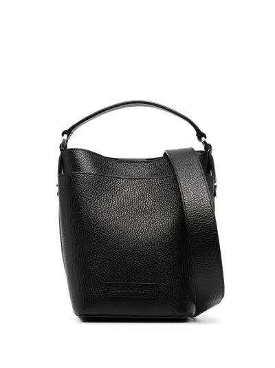 Fabiana Filippi Pebbled Leather Bucket Bag In Black