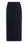 Shop Fabiana Filippi Pencil Knit Skirt In Blue